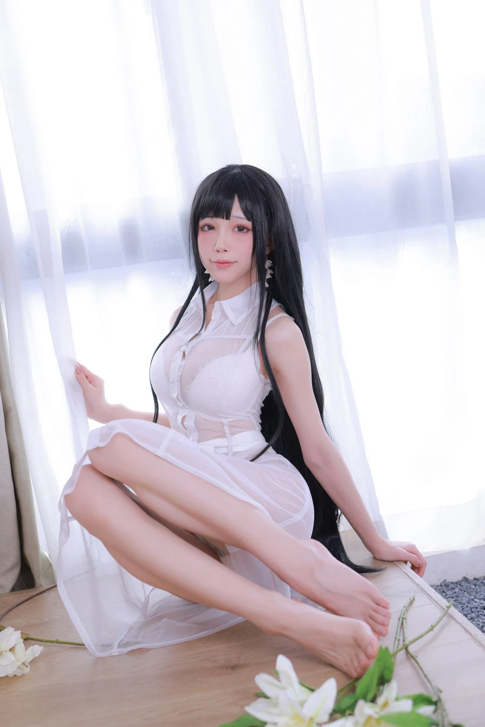 水淼Aqua 千夜姊姊2 白色洋裝御姐氣息滿滿