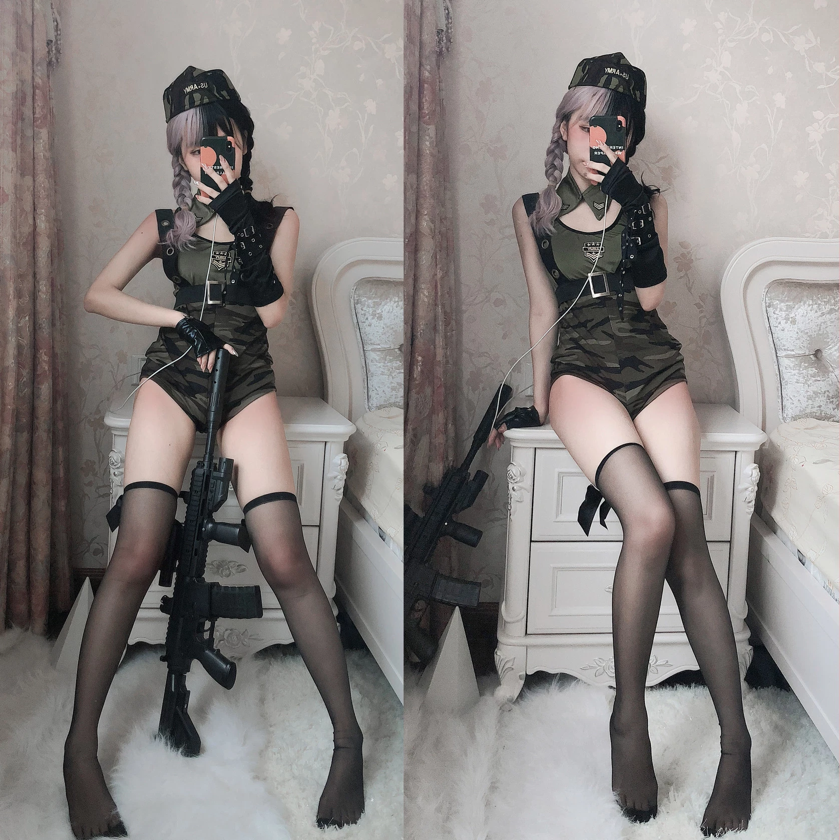 果咩醬w 戰地甜心 高衩迷彩服忍不住多看一眼