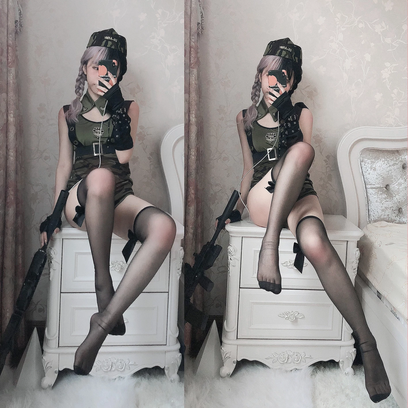 果咩醬w 戰地甜心 高衩迷彩服忍不住多看一眼