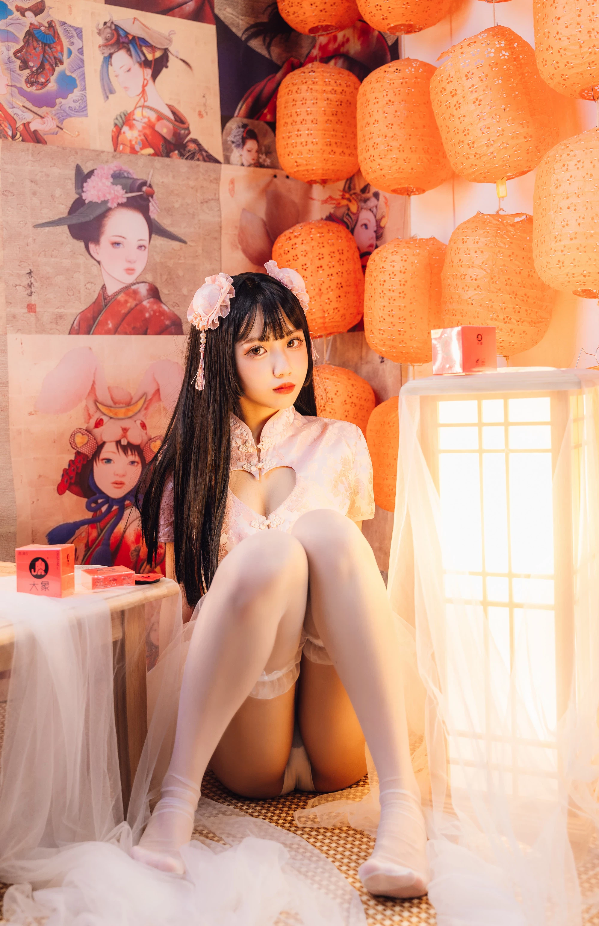 果咩醬w 白色旗袍 可愛東方氣息好著迷