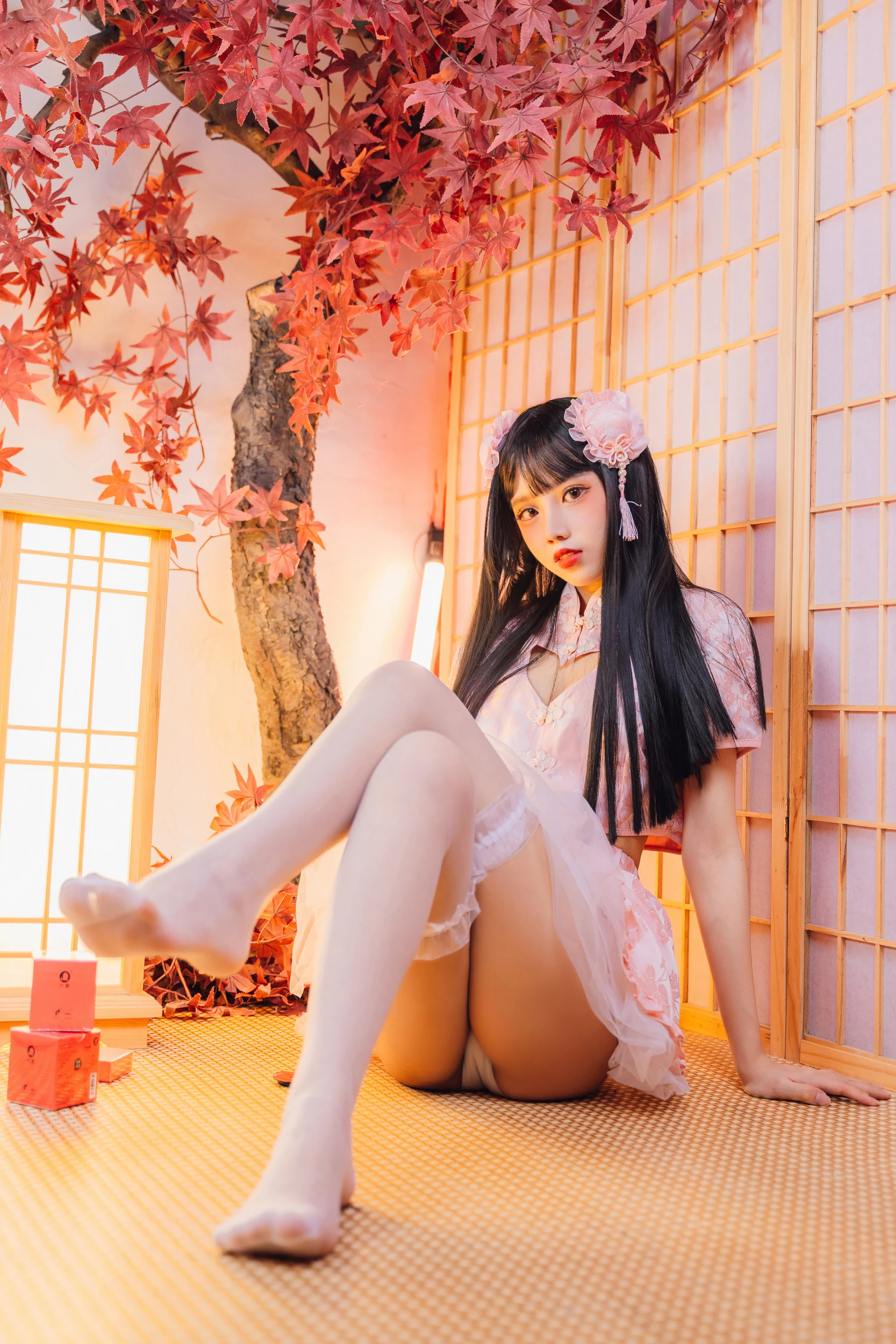 果咩醬w 白色旗袍 可愛東方氣息好著迷