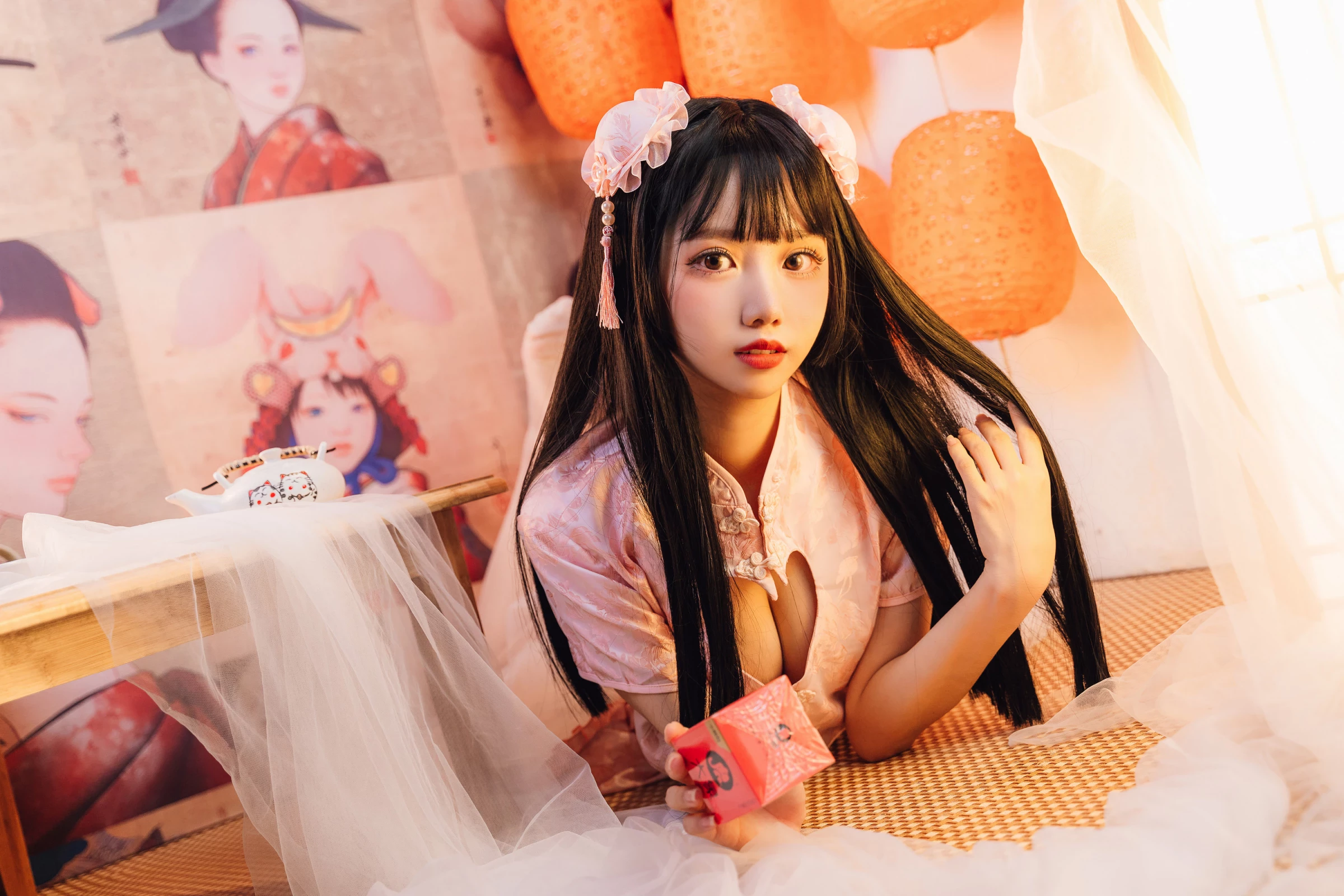 果咩醬w 白色旗袍 可愛東方氣息好著迷