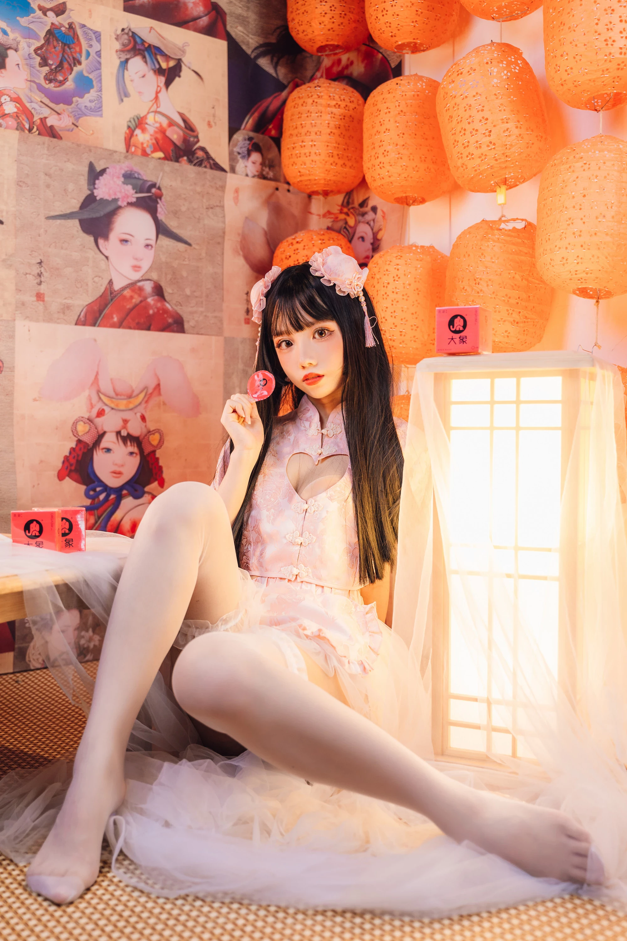 果咩醬w 白色旗袍 可愛東方氣息好著迷