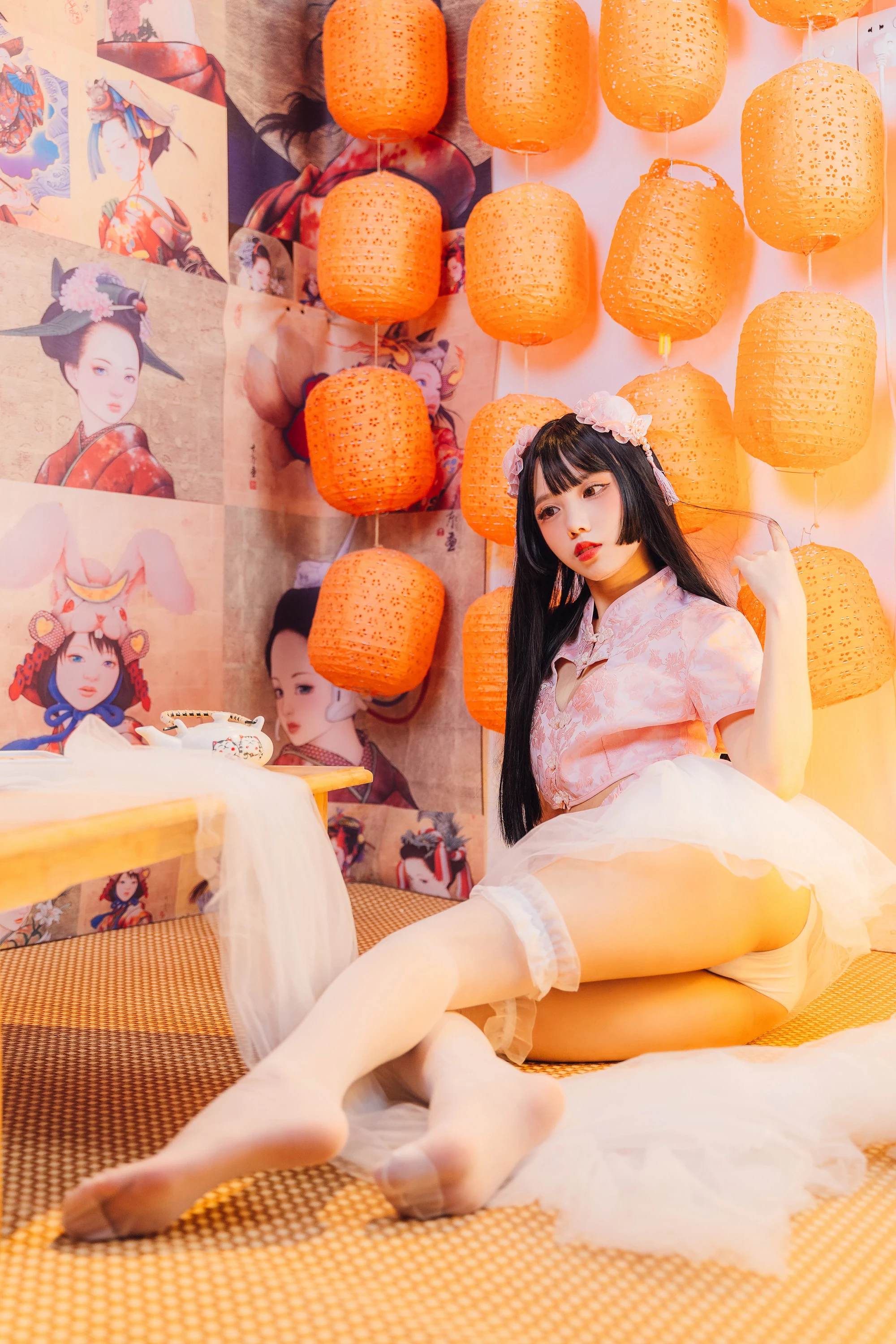 果咩醬w 白色旗袍 可愛東方氣息好著迷