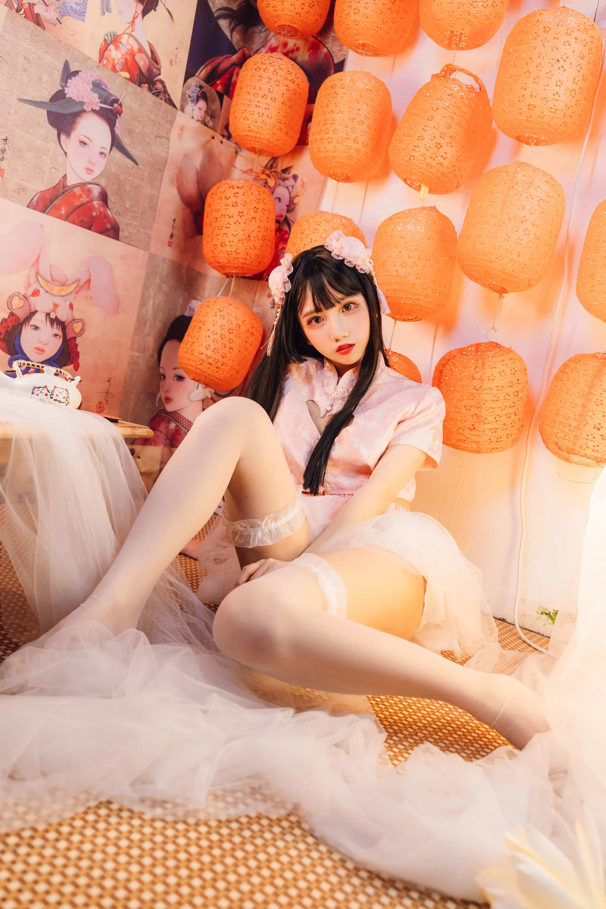 果咩醬w 白色旗袍 可愛東方氣息好著迷