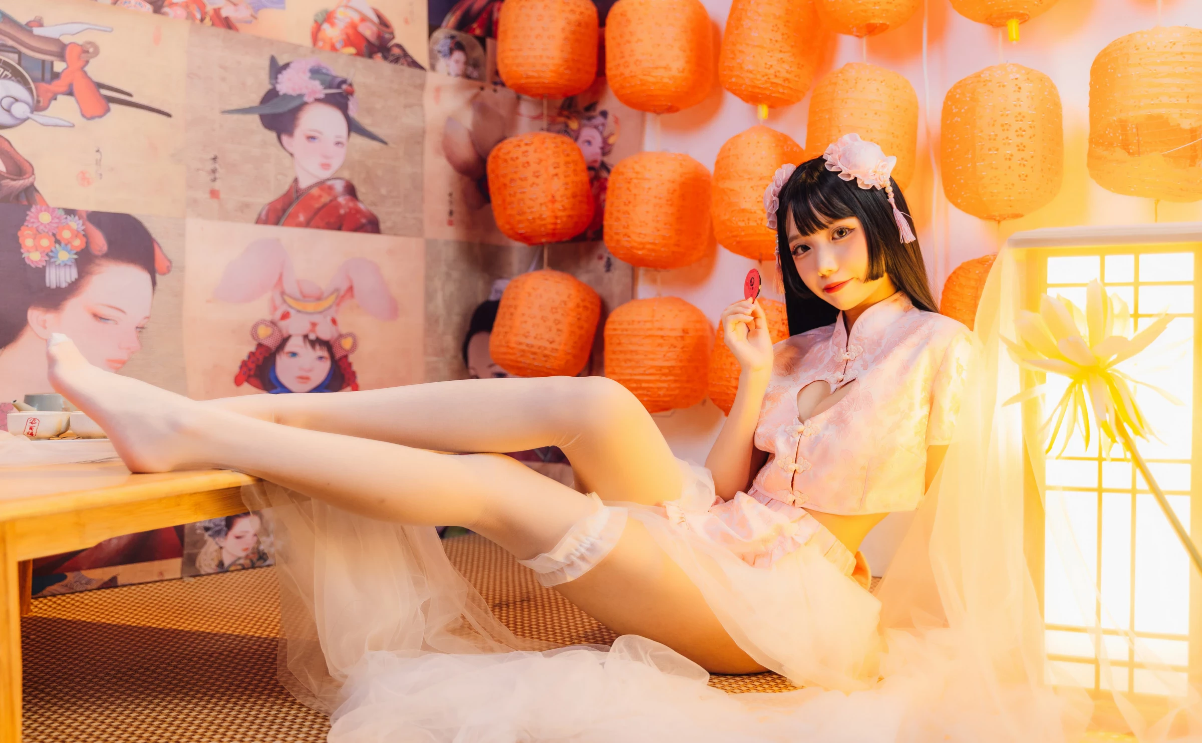 果咩醬w 白色旗袍 可愛東方氣息好著迷
