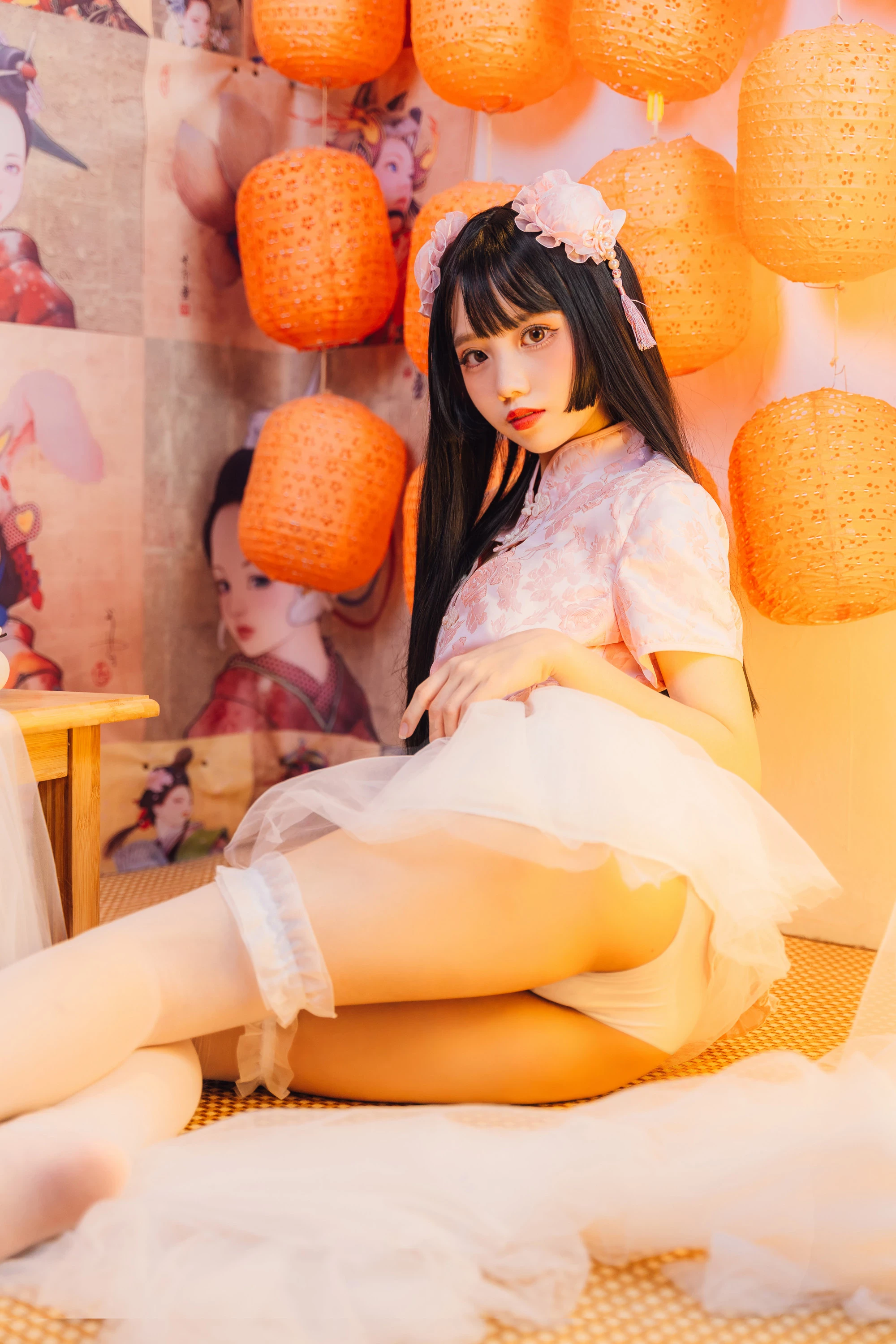 果咩醬w 白色旗袍 可愛東方氣息好著迷