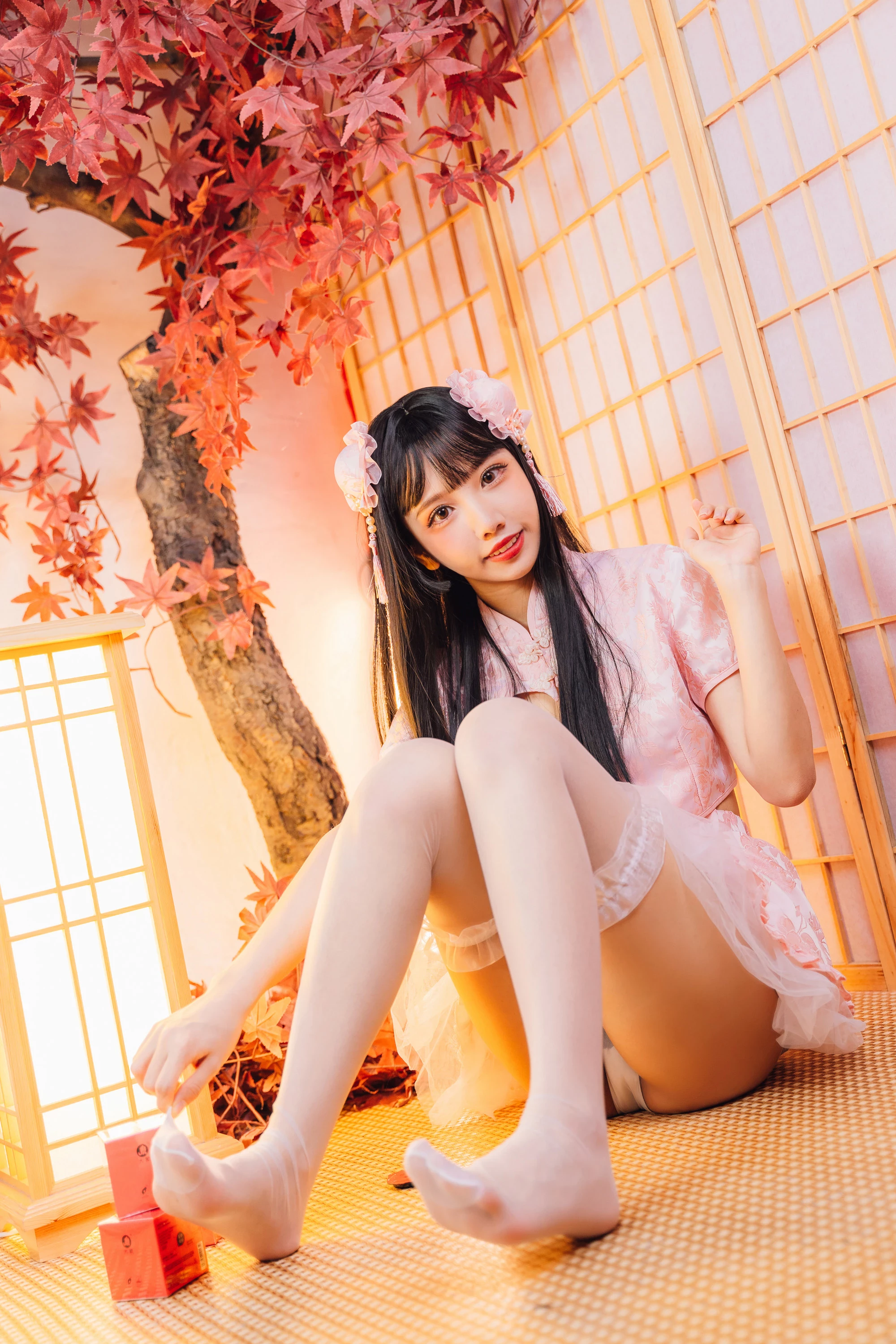果咩醬w 白色旗袍 可愛東方氣息好著迷